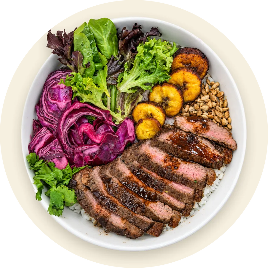 VIVA Caribbean Plantain Beef Bowl from VIVA Bowls in Miami